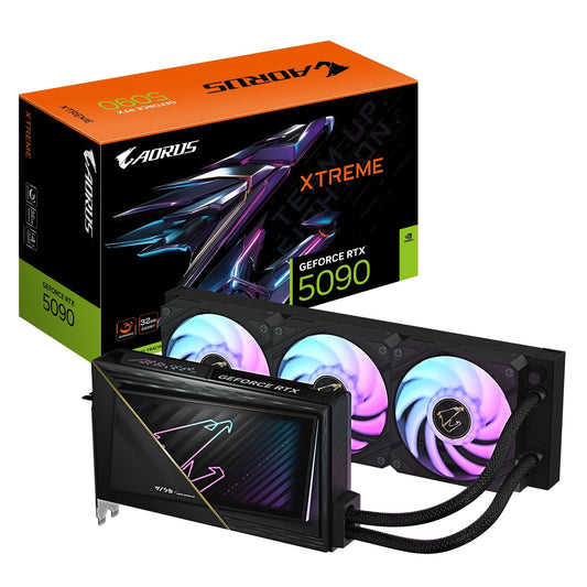 Gigabyte NVIDIA GeForce RTX 5090 AORUS XTREME WATERFORCE 32G Graphics Card, 32GB GDDR7, 21760 CUDA Cores, 2655 MHz Core Clock, Watercooled, RGB, 3x DisplayPorts / 1x HDMI Port