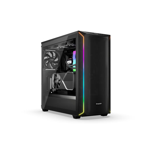 be quiet! Shadow Base 800 Case, DX,ARGB, Black, Mid Tower with Tempered Glass Window, 3x 140mm Fans, USB 3.2 Gen2,E-ATX/ATX/mATX/mITX