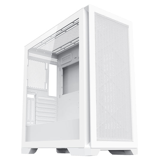 CIT Creator White Full Tower ATX/ E-ATX Case with Tempered Glass Side Panel, 9 Expansion Slots & FREE RGB Fan Hub Strip Kit