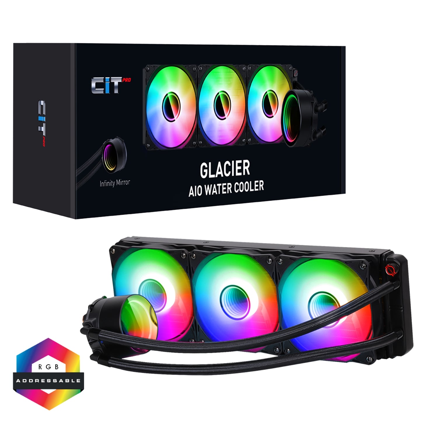 CIT PRO Glacier 360mm ARGB AIO Water Cooler Liquid Cooling System