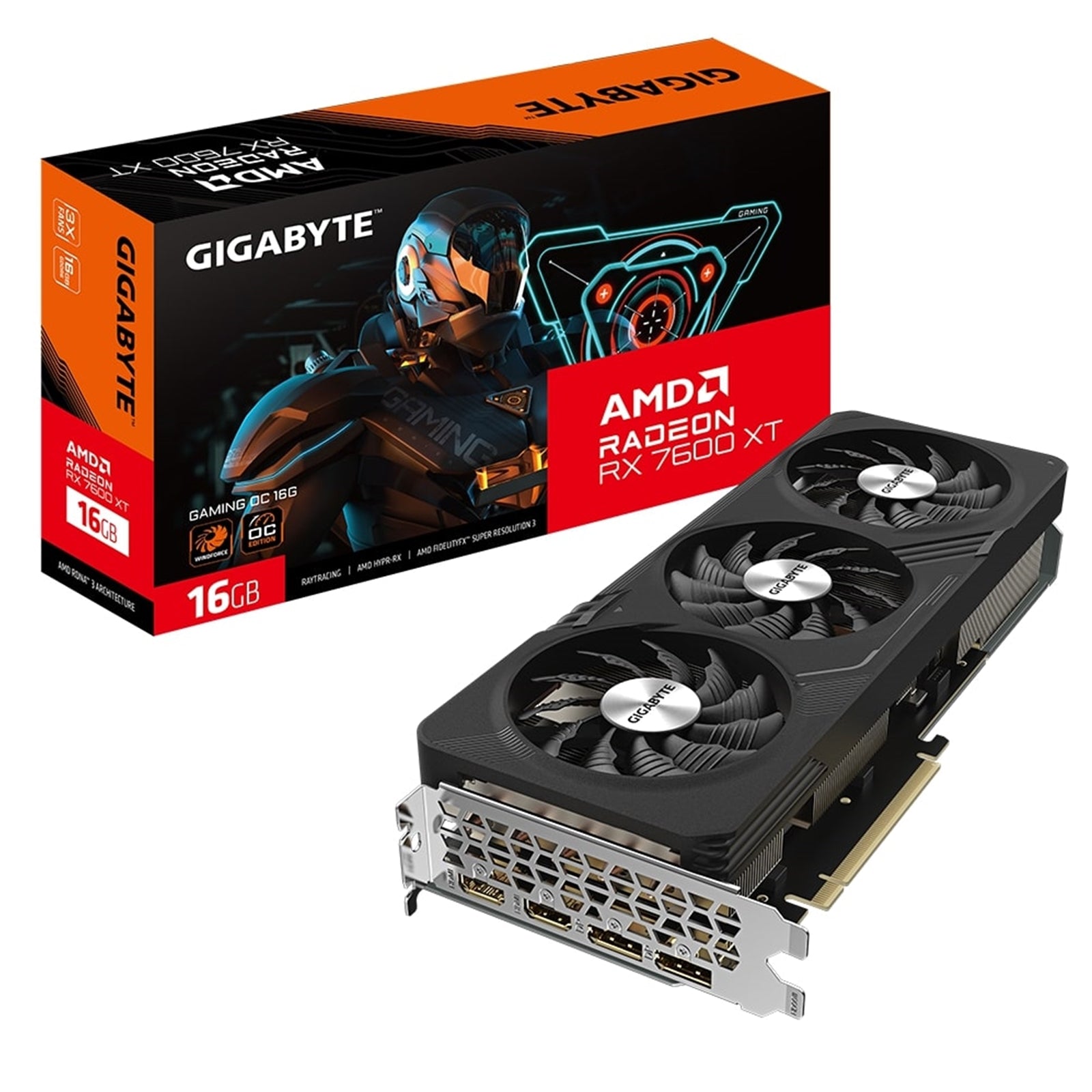 GIGABYTE Radeon RX 7600 XT Gaming OC 16G 3X WINDFORCE Fans 16GB Graphics Card 