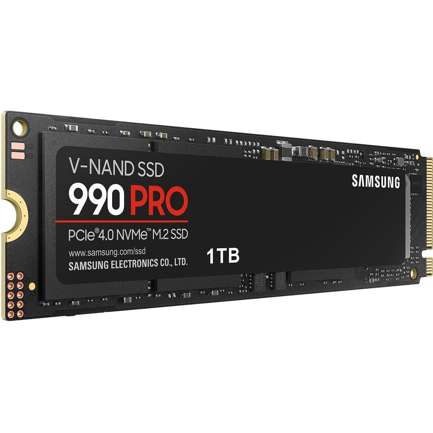 Samsung 990 PRO(MZ-V9P1T0BW) NVMe SSD, PCIe Gen4, M.2 Interface, 2280, Read 7450 MB/s, Write 3900 MB/s, 5 Year Warranty