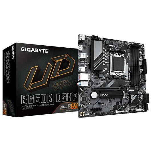 Gigabyte B650M D3HP DDR5 Motherboard, AMD Socket AM5, Micro ATX, 1x PCIe 4.0 x16, 1x PCIe 3.0 x1, 2x M.2 2280 PCIe 4.0, Realtek 2.5GbE LAN, HDMI/DisplayPort