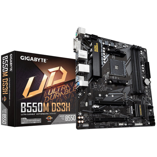 Gigabyte B550M DS3H AMD Socket AM4 Micro ATX DVI/HDMI USB 3.2 M.2 Motherboard