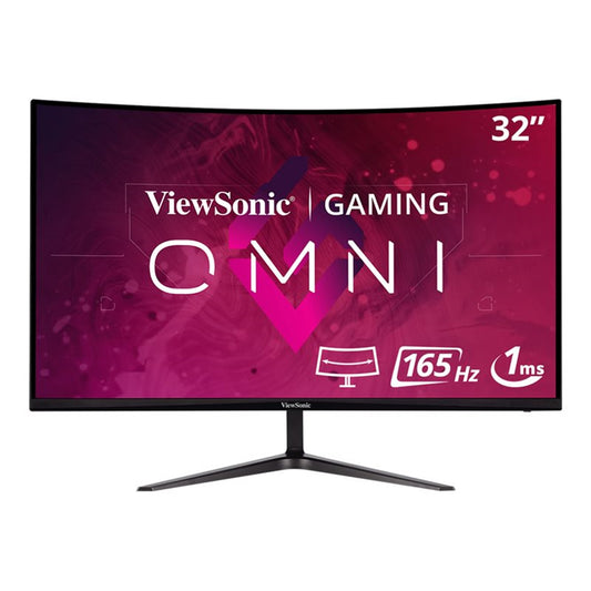 Viewsonic Omni VX3218-PC-MHD 32 Inch Curved Gaming Monitor, Full HD, 165Hz, Freesync, 2xHDMI, DisplayPort, 1ms VESA, Speakers